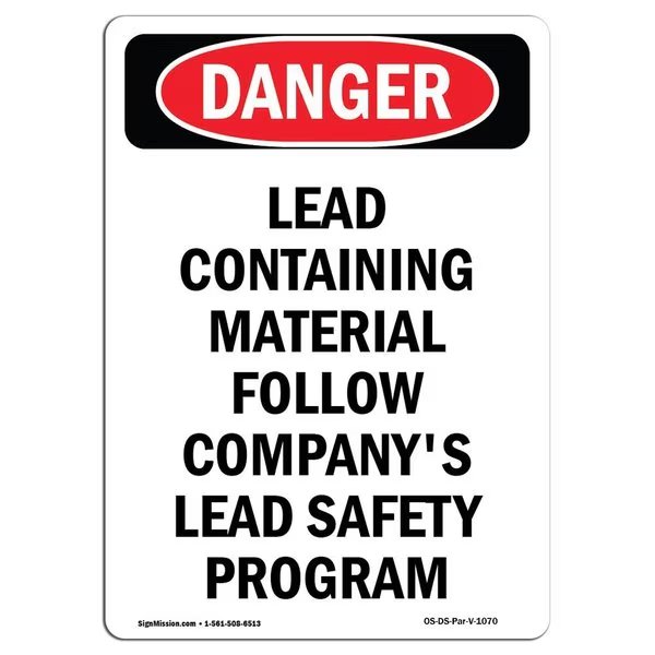 Safety Sign, OSHA Danger, 10